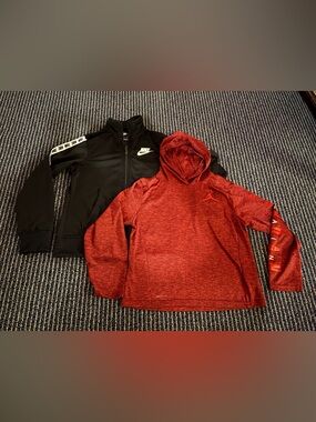 Lot Of 2 Youth Boys Nike Jordan Sweatshirt Hoodie Tick Jacket medium / Large
